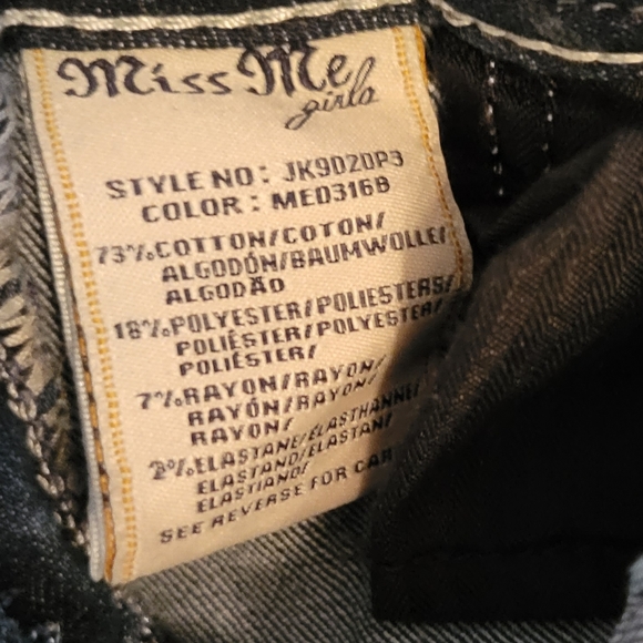 Miss Me Girls Size 12 Cuffed Capri jeans - Picture 9 of 11